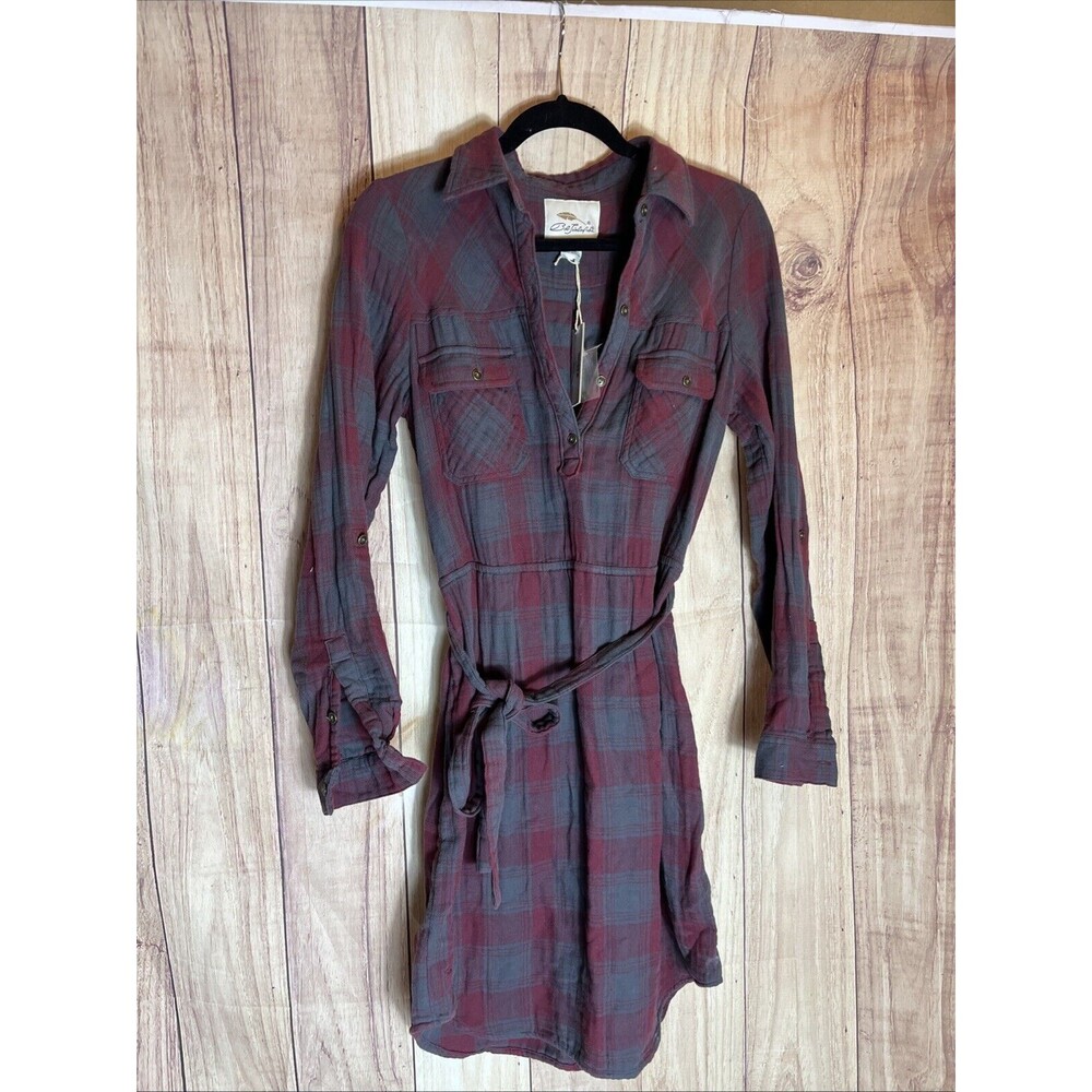 NEW Bob Timberlake Women's Long Sleeve Red Plaid Checkered Dress Size Large $54
